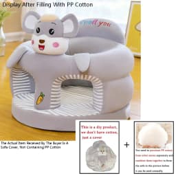 Cute Plush Baby Support Sofa Seat Cover Toddler Sit Learning Feeding Nest Puff Chair Comfort Washable Without Filling