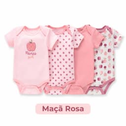 Baby Bodysuit 4-Piece Short-Sleeve Soft Cotton Snap Closure Boy and Girl Bodysuit Set