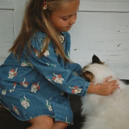 26 KS Toddler Kid Denim Clothes Set Boys Lemon Denim Jacket Jeans Girls Cats Print Overalls Dress Children Jean Pants Outerwear