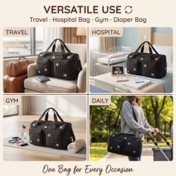 Portable Mommy Bag Large Capacity Hospital Maternity Bag with Shoulder Strap and Multiple Pockets Multipurpose Diaper Tote Bags