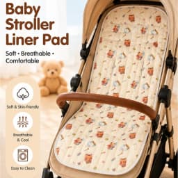 Universal Baby Stroller Liner Pad, Breathable Soft Quilted Cushion Summer Cool Infant Seat Cover for Pram Buggy Cute Prints