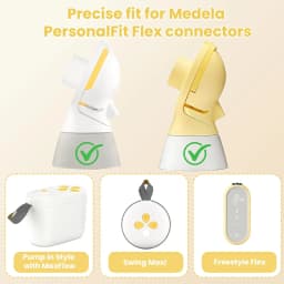 2pcs Silicone Membranes Compatible with Medela PersonalFit Flex connectors, Diaphragm Fit for Pump in Style MaxFlow, Swing Maxi