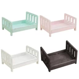 Infant Posing Sofa Retro Wood Bed Newborn Photography Props Detachable Background Baby Growth Memorial For Baby Boys Studio Use