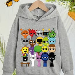 New Sprunki Cartoon Kids Hoodie Game Incredibox Sweatshirts Boys Clothes Girls Hooded Pullover Spring Children Long Sleeve Tops