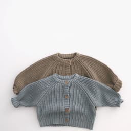 MILANCEL 1-6 Y Kids Knit Cardigans Chunky Yarn Boys Sweaters O Neck Girls Sweaters Cotton Kids Outerwear