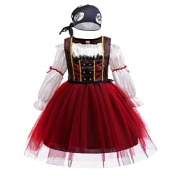 Halloween Girl Pirate Dress Pirates Caribbean Role Playing Costume Children Princess Dress Pirate Captain Performance Costume