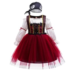 Halloween Girl Pirate Dress Pirates Caribbean Role Playing Costume Children Princess Dress Pirate Captain Performance Costume