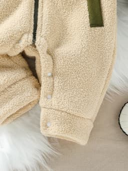 Cute Newborn Baby Romper Winter Thicken Fleece Warm Clothes Infant Hooded Bear Ear Onesie Toddler Boy Girl Jumpsuits For 0-24M
