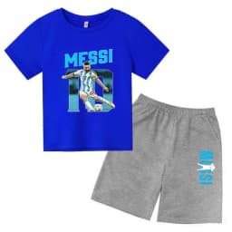 Summer Children‘s Set Brand Messi Print Short Sleeve T-shirt + Shorts 2pcs Set Sportsuit Casual Fashion Kid Boy Girl Fan Clothes