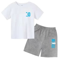 Summer Children‘s Set Brand Messi Print Short Sleeve T-shirt + Shorts 2pcs Set Sportsuit Casual Fashion Kid Boy Girl Fan Clothes