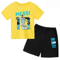 Summer Children‘s Set Brand Messi Print Short Sleeve T-shirt + Shorts 2pcs Set Sportsuit Casual Fashion Kid Boy Girl Fan Clothes