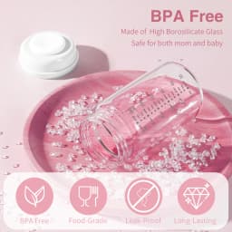 2Pcs 180ml Wide-Mouth Breastmilk Storage Bottles with Sealing Cap, Leak-Proof Design, Compatible with Spectra S1 S2 Breast Pumps