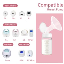 2Pcs 180ml Wide-Mouth Breastmilk Storage Bottles with Sealing Cap, Leak-Proof Design, Compatible with Spectra S1 S2 Breast Pumps