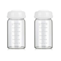 2Pcs 180ml Wide-Mouth Breastmilk Storage Bottles with Sealing Cap, Leak-Proof Design, Compatible with Spectra S1 S2 Breast Pumps