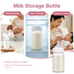 2Pcs 180ml Wide-Mouth Breastmilk Storage Bottles with Sealing Cap, Leak-Proof Design, Compatible with Spectra S1 S2 Breast Pumps