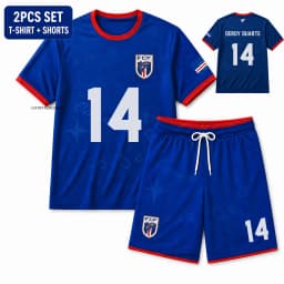 2026 Cape Verde Kids Football Jersey Set Boys Girls Fan Short Sleeve T-Shirt Shorts 2 Piece Sports Training Summer Uniform
