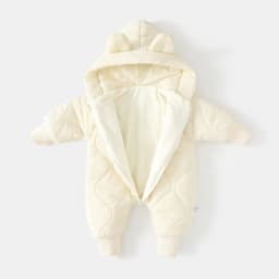 2026 Spring Autumn Hooded Infant Newborn Baby Rompers Fleece Padded Cartoon One-pieced Outdoor Outfit for Baby Boys Girls