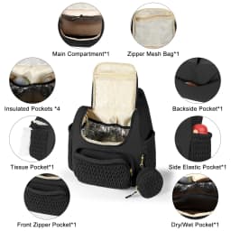 Mommy Diaper Bag Baby Stroller Organizer Backpack Large Capacity Outdoor Travel Maternity Bag With Insulated Pocket Changing Pad