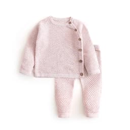 2PCS Autumn Winter Baby Boys Girls Solid Color Clothing Newborn Baby Casual Clothes Suit Infant Long Sleeve Top+Pants Pajamas