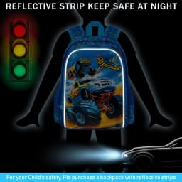 3PCS Car Backpack for Boys, 16" Kids Bookbag and Lunch Box, Preschool Backpacks for Elementary Students