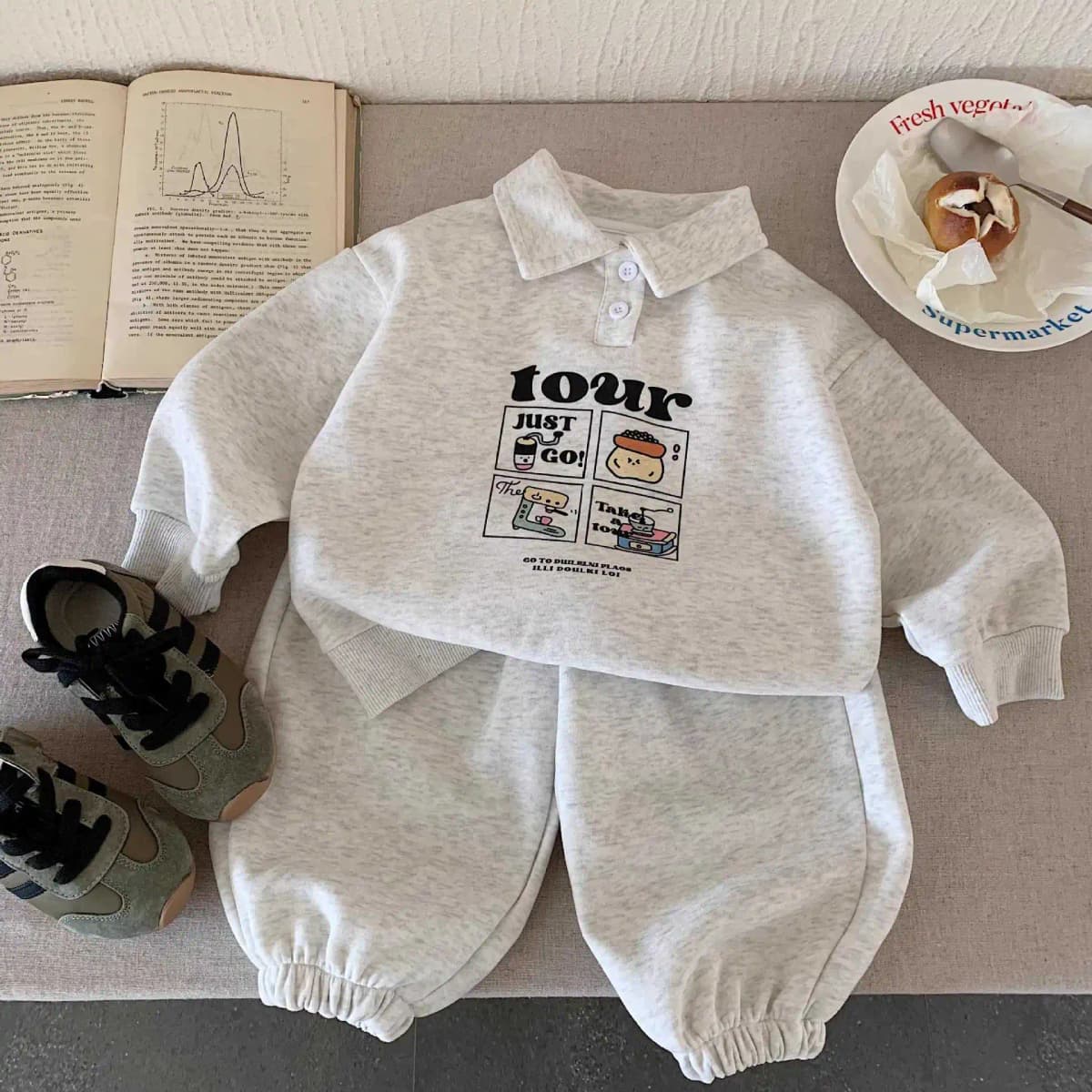 Children Clothing Sets Spring Autumn Baby Boy Girls Sport Suits Cartoon Polo Sweatshirt+Pants 2PCS Kids Clothes Casual Tracksuit