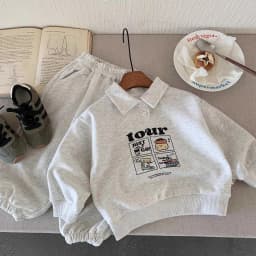 Children Clothing Sets Spring Autumn Baby Boy Girls Sport Suits Cartoon Polo Sweatshirt+Pants 2PCS Kids Clothes Casual Tracksuit