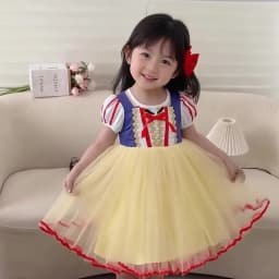 Girls' Snow White Dress Summer Style Little Girl's Frozen Fluffy Mesh Birthday Dress Skirt