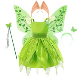 Girls Fairy Costume Dress Halloween Costumes Green Fancy Summer Dresses Princess Cosplay Carnival Party 3 4 5 6 7 8 Years