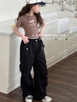 ZOETOPKID Girls Pants Spring Kids Hip Hop Pants Summer Children's Streetwear Casual Trousers Autumn Teen Large Size Sweatpants