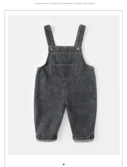 Spring Autumn Denim Children's Overalls 0-5Y Solid Cowboy Kid's Pants Boys Girls Clothing Strap Dungarees Kids Trousers