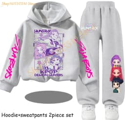 Huntrx Mira Rumi Zoey Kawaii Pullover Sweatshirt Anime Trucksuit Cartoon Girls Boy Kids Clothes Unisex Sets Children Hoodies