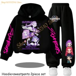 Huntrx Mira Rumi Zoey Kawaii Pullover Sweatshirt Anime Trucksuit Cartoon Girls Boy Kids Clothes Unisex Sets Children Hoodies