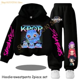 Huntrx Mira Rumi Zoey Kawaii Pullover Sweatshirt Anime Trucksuit Cartoon Girls Boy Kids Clothes Unisex Sets Children Hoodies