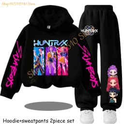 Huntrx Mira Rumi Zoey Kawaii Pullover Sweatshirt Anime Trucksuit Cartoon Girls Boy Kids Clothes Unisex Sets Children Hoodies