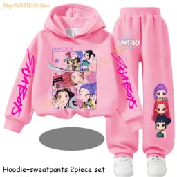 Huntrx Mira Rumi Zoey Kawaii Pullover Sweatshirt Anime Trucksuit Cartoon Girls Boy Kids Clothes Unisex Sets Children Hoodies