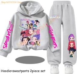 Huntrx Mira Rumi Zoey Kawaii Pullover Sweatshirt Anime Trucksuit Cartoon Girls Boy Kids Clothes Unisex Sets Children Hoodies