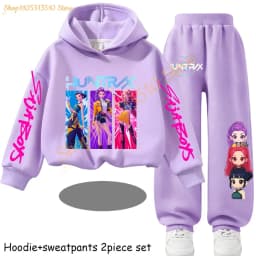 Huntrx Mira Rumi Zoey Kawaii Pullover Sweatshirt Anime Trucksuit Cartoon Girls Boy Kids Clothes Unisex Sets Children Hoodies