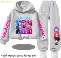 Huntrx Mira Rumi Zoey Kawaii Pullover Sweatshirt Anime Trucksuit Cartoon Girls Boy Kids Clothes Unisex Sets Children Hoodies