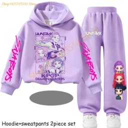 Huntrx Mira Rumi Zoey Kawaii Pullover Sweatshirt Anime Trucksuit Cartoon Girls Boy Kids Clothes Unisex Sets Children Hoodies