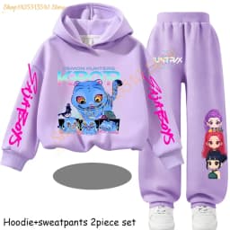 Huntrx Mira Rumi Zoey Kawaii Pullover Sweatshirt Anime Trucksuit Cartoon Girls Boy Kids Clothes Unisex Sets Children Hoodies