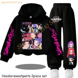 Huntrx Mira Rumi Zoey Kawaii Pullover Sweatshirt Anime Trucksuit Cartoon Girls Boy Kids Clothes Unisex Sets Children Hoodies