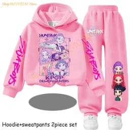 Huntrx Mira Rumi Zoey Kawaii Pullover Sweatshirt Anime Trucksuit Cartoon Girls Boy Kids Clothes Unisex Sets Children Hoodies