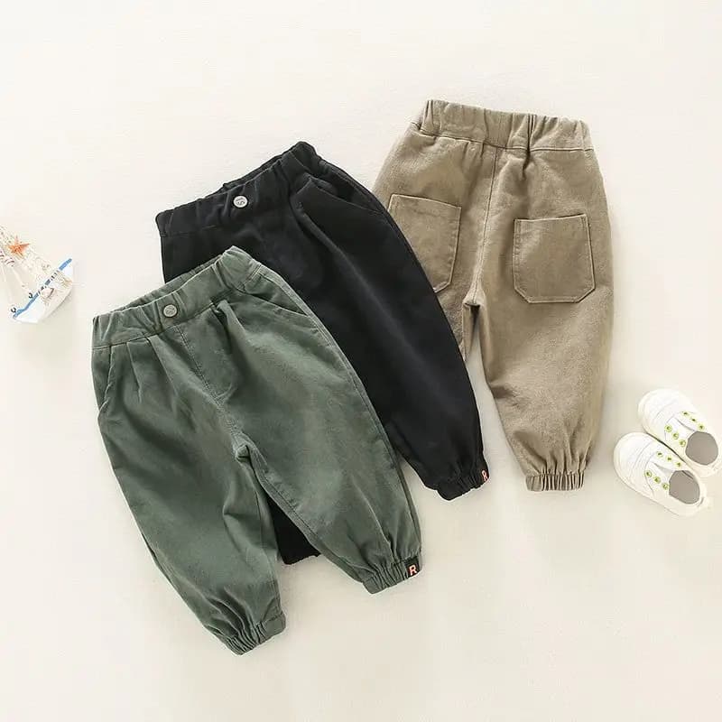 Korean Spring Autumn Infant Baby Boys Pants Cotton Solid Casual Harem Pants For Kids Boys Simple Toddler Boys Cargo Pants