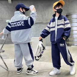 Fashion Boys Clothing Set Spring Autumn Patchwork Zipper Coat Pants 2Pcs For 4-12 Years Kids Tracksuits Teenager Casual Outfits