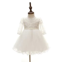 0-24 Months Long Sleeve Baby Girl Dress Infant Toddler Birthday Party Dresses Little Girls White Wedding Baptism Dress 8515