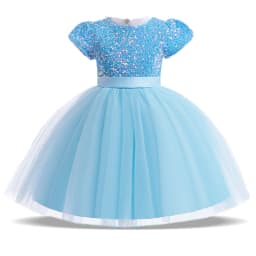 Summer Sequins Bow Party Dress For Girl Christmas Costume Elegant Wedding Princess Girls Dresses Lace Birthday Prom Gown Evening