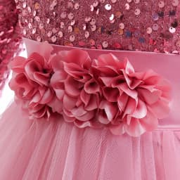 Long Sleeve Sequin Bridesmaid Girls Dresses Elegant Tulle Flower Wedding Princess Kids Party Dress for Girl Bow Chrismas Costume