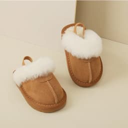 New Winter Baby Shoes Leather Warm Plush Toddler Kids Slipper Shoes Rubber Non-slip Indoor Fashion Little Girls Slipper