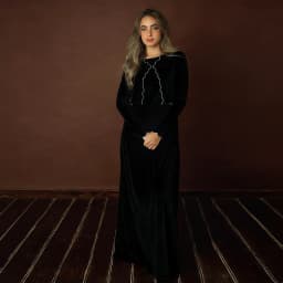 Elegant Maxi Women 3 Pieces Dress for Women and Girls Velour and Satin Top Black Sleeveless Dress for Lady Clothes XS-XXXL