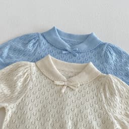 Infant Forest-Style Hollow Knit Short-Sleeve Top and Shorts Set, 2026 Summer New Arrival, Korean-Style Chic Baby Girl Outfit